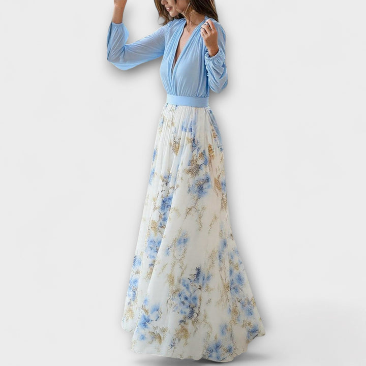 Halina – kwiecista sukienka maxi