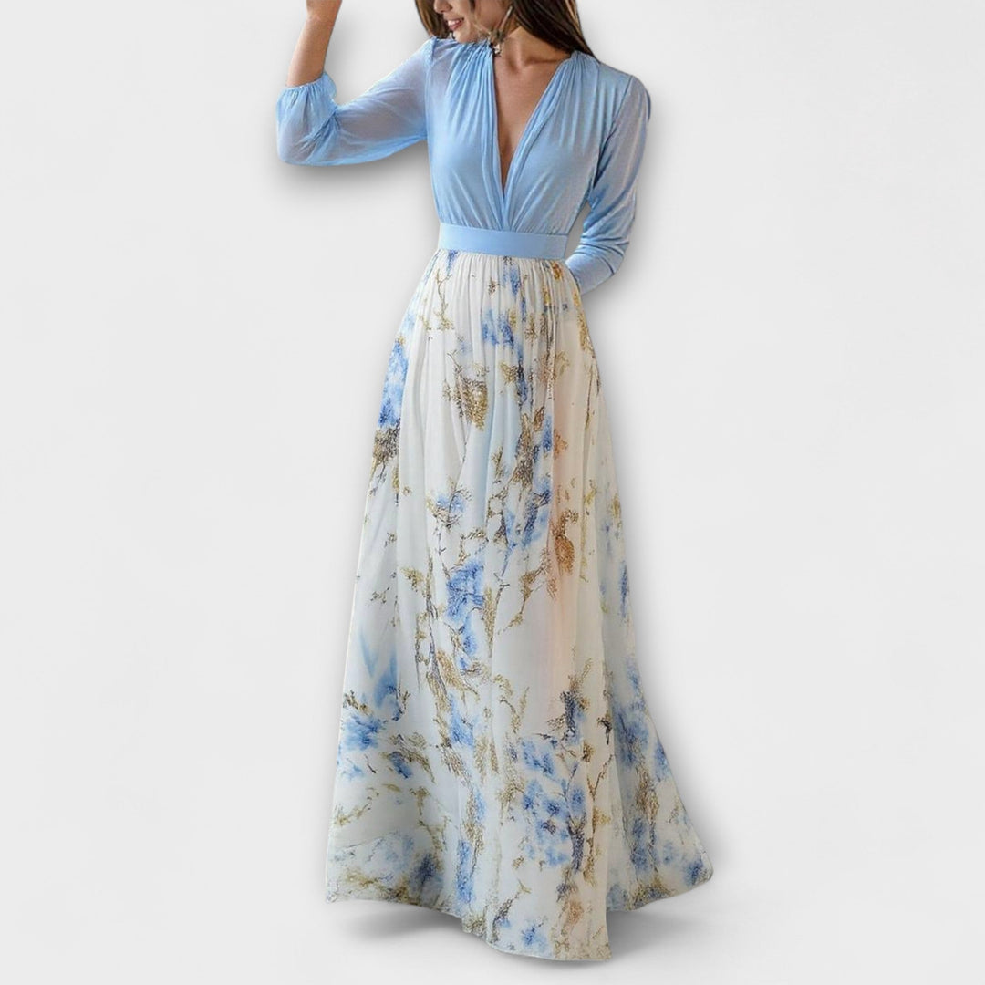 Halina – kwiecista sukienka maxi