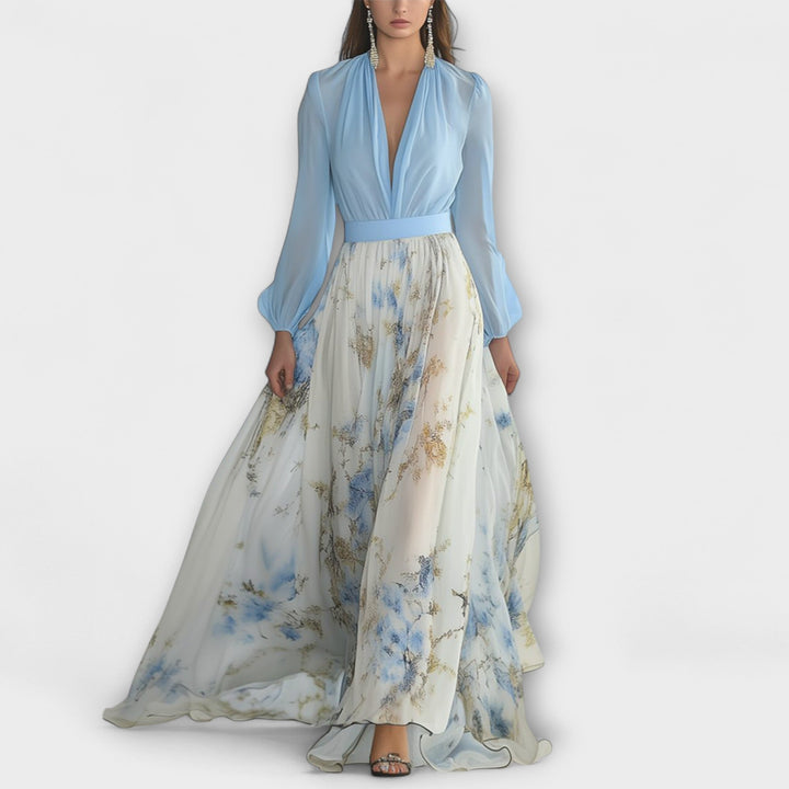 Halina – kwiecista sukienka maxi